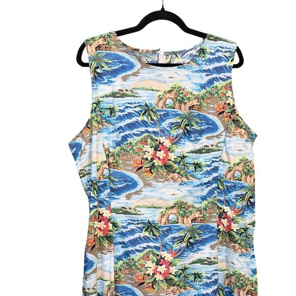 Vintage handmade tropical Hawaii long dress plus size hula girl resort vacation - Picture 3 of 5